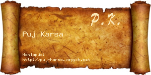 Puj Karsa névjegykártya